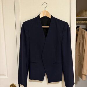 Theory Cropped Open-Front Blazer – Size 6 - 97% Virgin Wool,